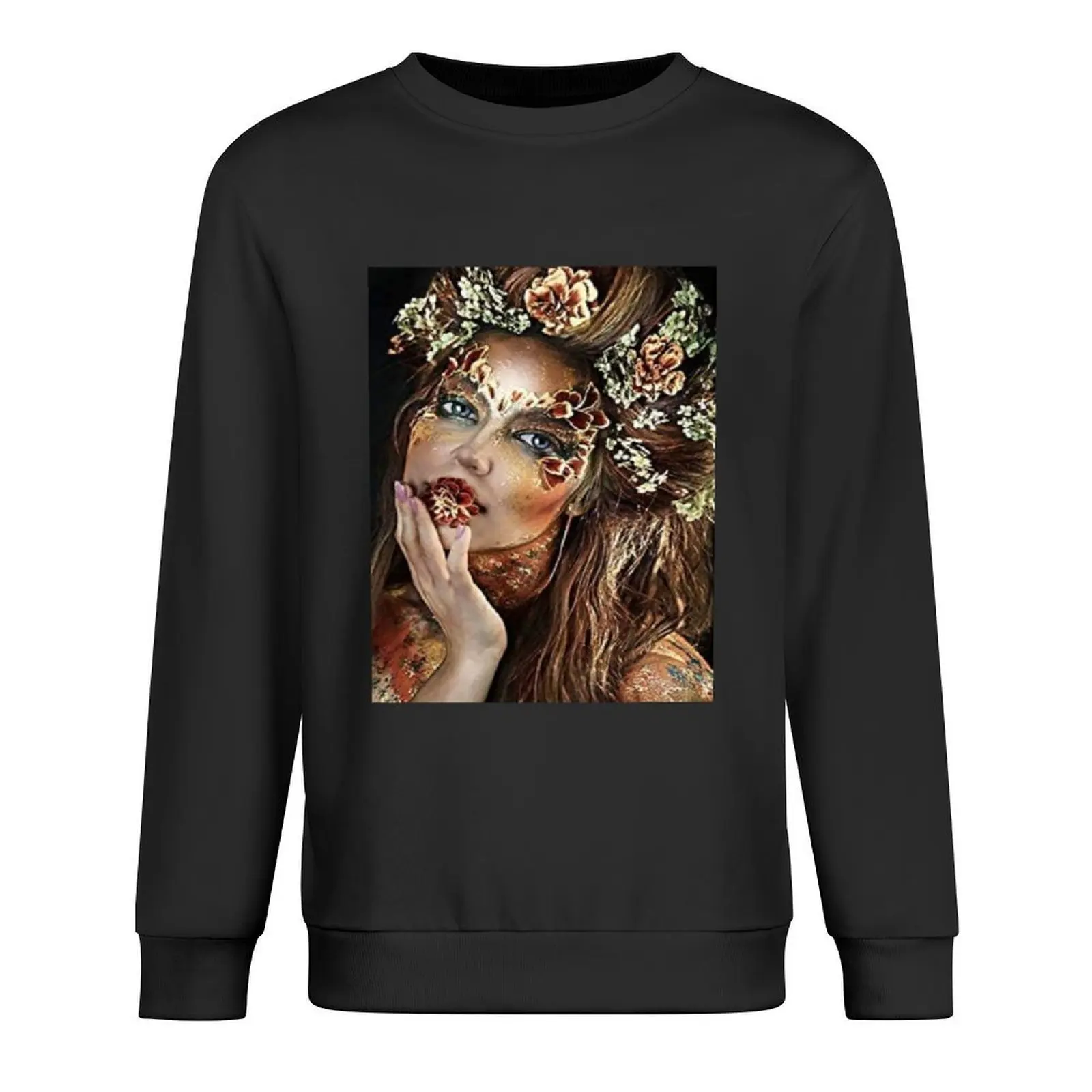 

Young and beautiful woman with roses Pullover autumn new products autumn blouse men's autumn clothes hooded sweatshirt