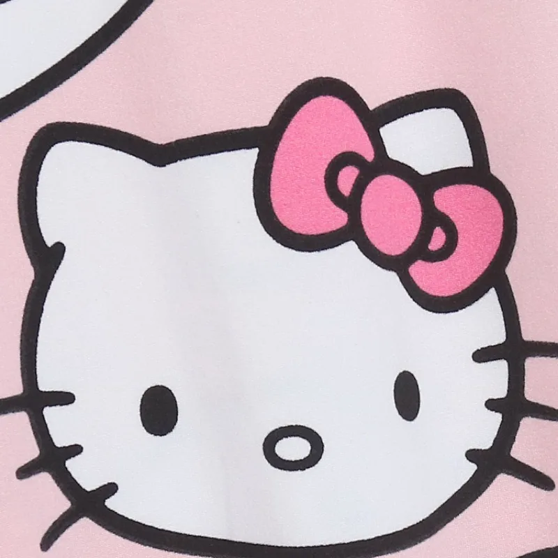 New Summer Hello Kitty Girl Short Sleeves Pajamas Anime Kawaii Women Soft Skin-friendly Loose Nightgown Dress Outdoor Skirt Gift