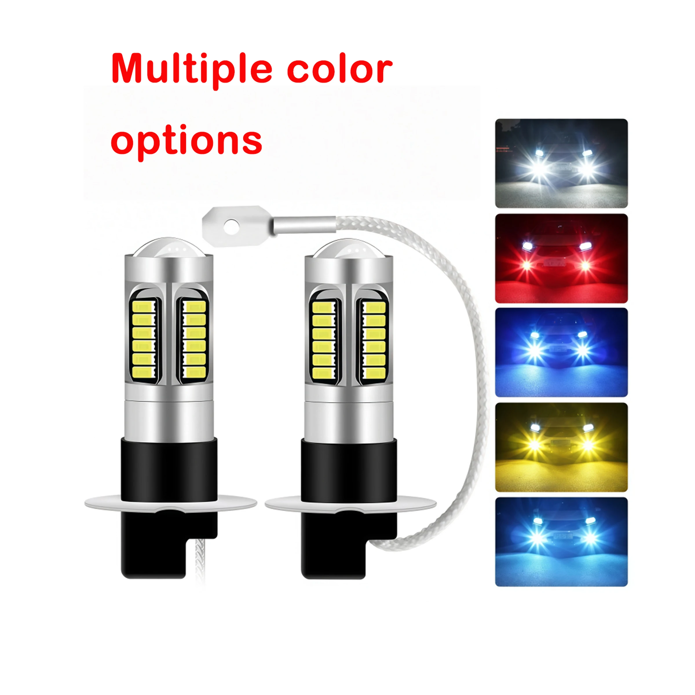 

Светодиодные противотуманные фары для автомобилей, доступные в различных цветах, водонепроницаемые, 12В.