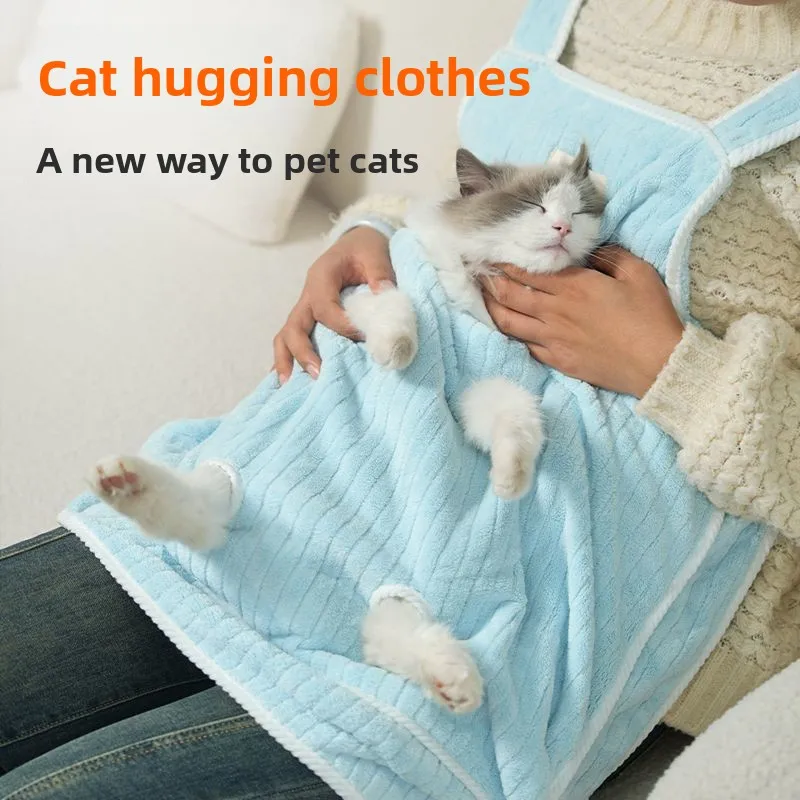 

Cat Apron Pet Clothes Anti Hair Cat Holding Wear with Pocket for Cat Lovers No Shedding
