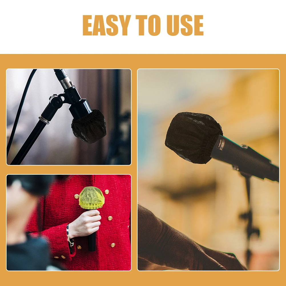 

80Pcs Non-Woven Mic Covers Disposable Shield for Professional Recording Studios Live Performances Mic Covers Disposable