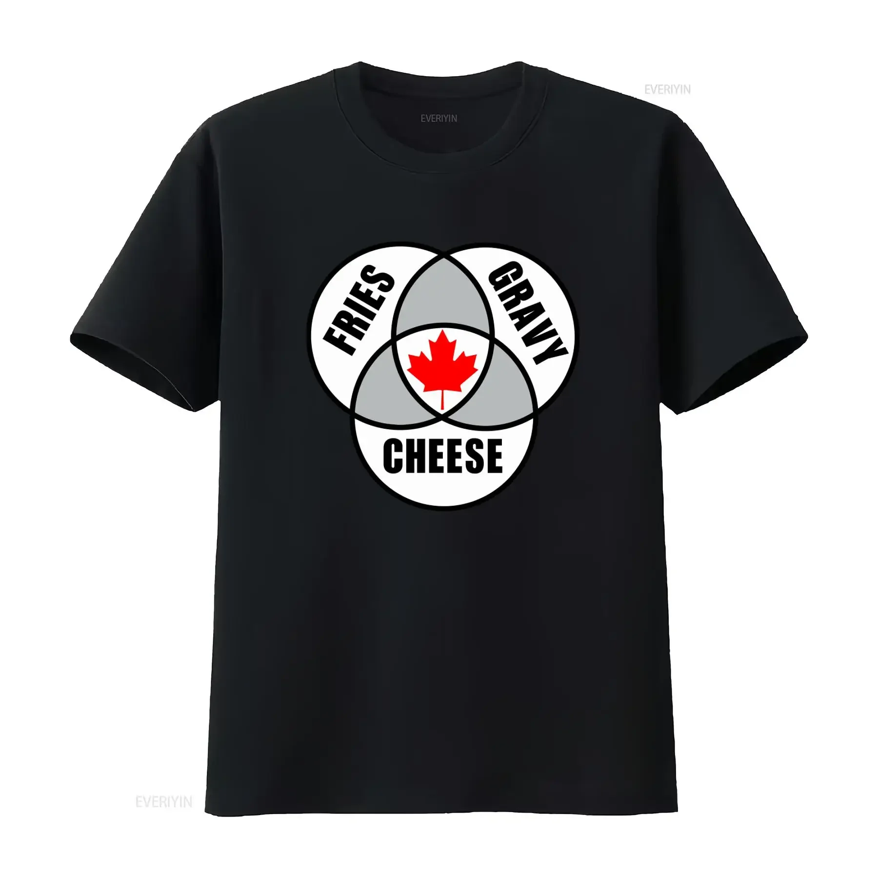 Canadian Poutine Inspired T Shirt with Fries Gravy Cheese and Maple Leaf Design vintage Washed Comfortable Casual Slightly