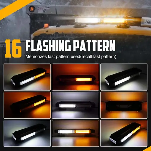 Imagen 2 del producto Luces estroboscópicas DE EMERGENCIA Cob para coche, lámpara de advertencia de señal Led para techo, camiones, luz intermitente, fuente de luz de cuatro lados, 12V/24V, 14""