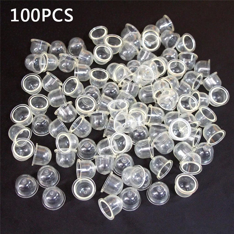 100pcs Porlasztó Cingár alkatrészek 17/12mm carb Gyújtókészülék izzó kupak kicsi Tűzrevaló Szivattyú számára stihl Ekhó Robin carb Áttetsző Gyújtókészülék lámpák