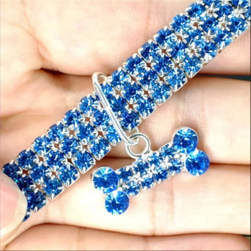 Bling Rhinestones Pet Collars Glitter Pendant Dog Collar Adjustable Crystal Cat Collar Pets Necklace for Small Cat Dog Puppy