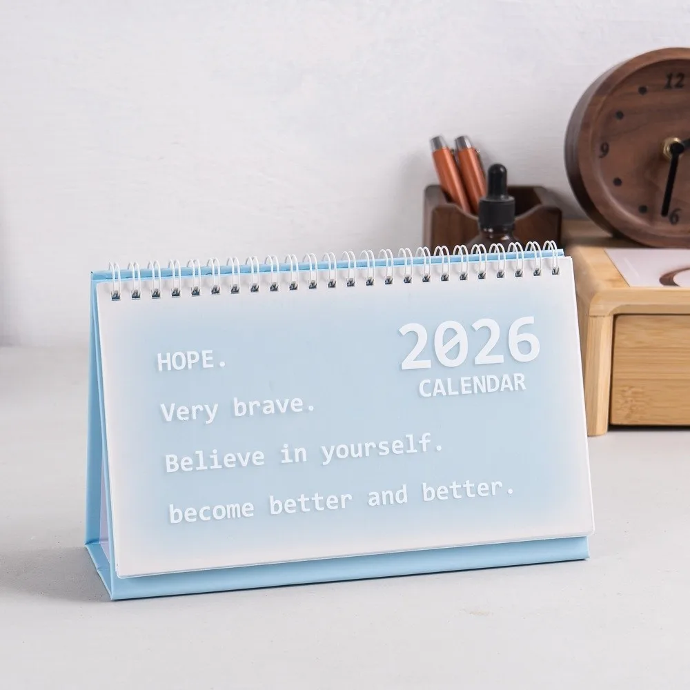 

Эстетический настольный календарь на 2026 с защитой от брызг, стиль катушки воды, орнамент, ПВХ, сплошной цвет, орнамент для отображения даты, прикроватная тумбочка