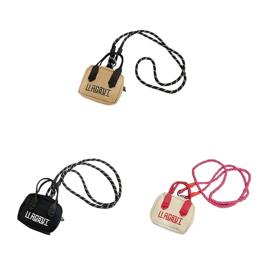 작은 수납 가방 나일론 미니 크로스백 방수 한국 스타일 목걸이 가방 카드 홀더 지퍼 파우치 남성 미니 지갑