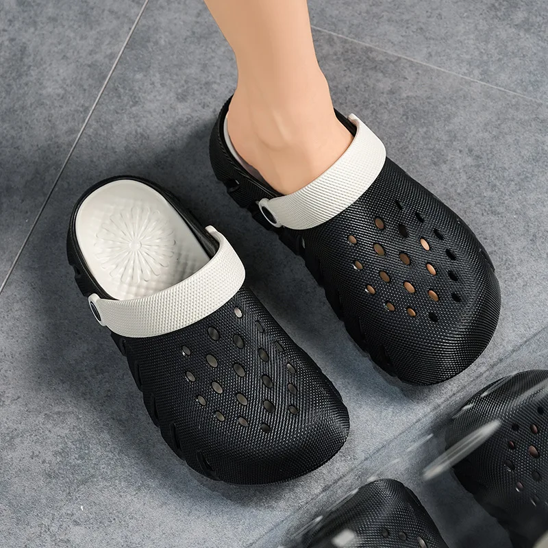 3D pattern hole shoes men's hole shoes couple summer sandals wear non-slip and wear-resistant bag head beach cool slippers view 4