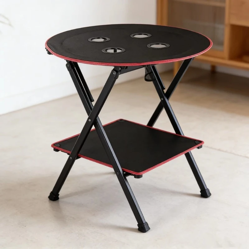 Portable round folding chair set, outdoor camping, fishing, picnic backrest