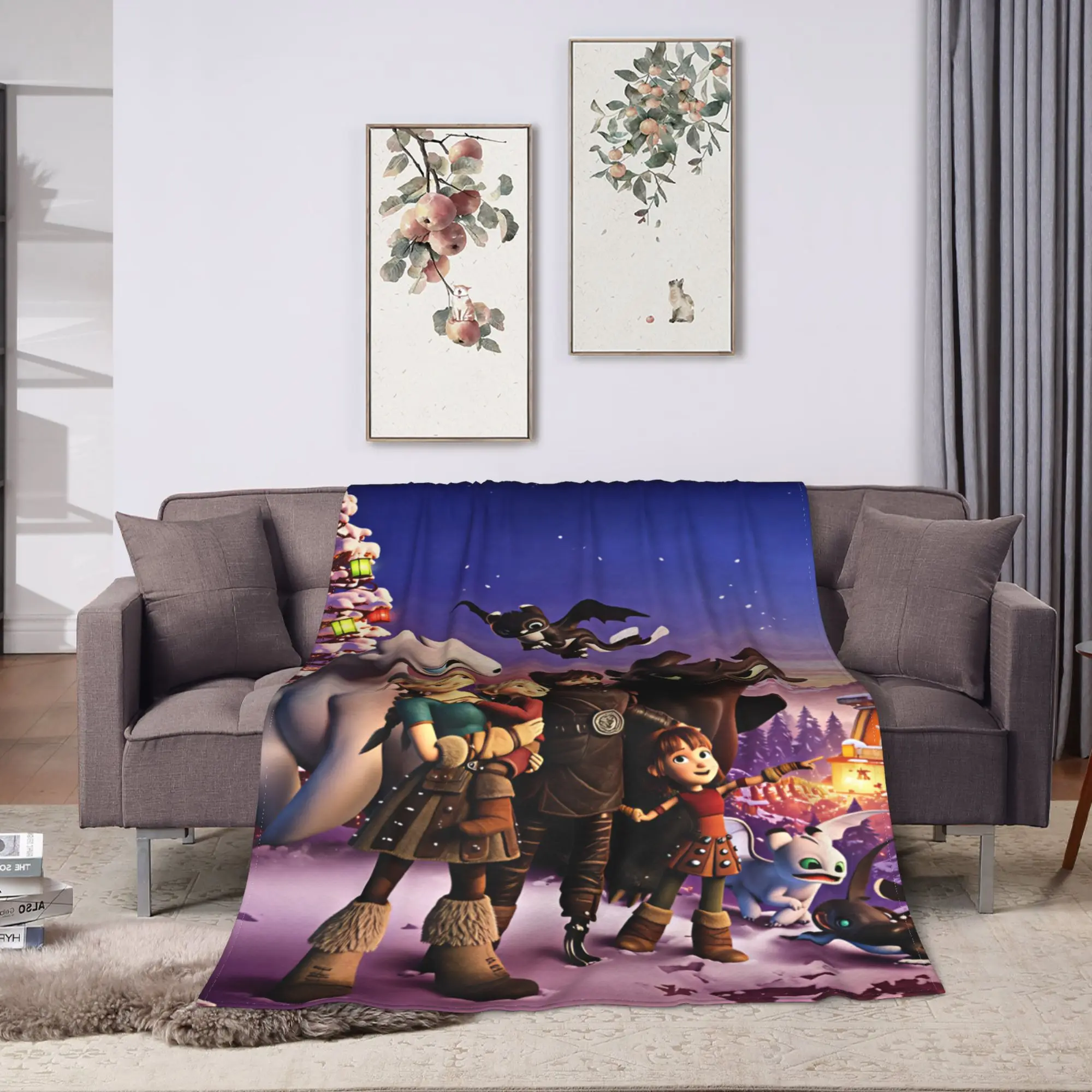 H-How To TT-rain Your Dragon Blanket  Soft Warm Funny Plush Throw Blanket For Living Room Camping Flannel Bedspread Bed Cover