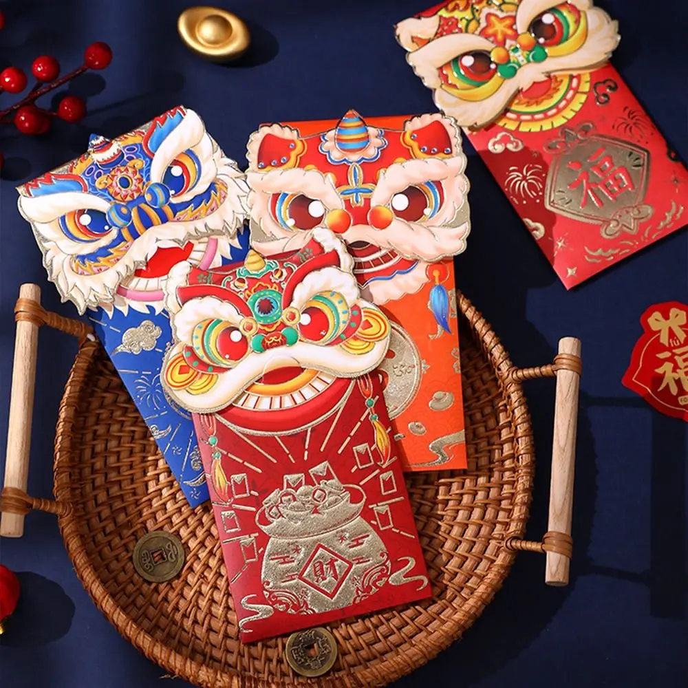 2024 New Year Packet Red Envelope Luck Money Bag Best Wishes Money Pocket Dragon Pattern Good Luck Red Pocket Celebration Party