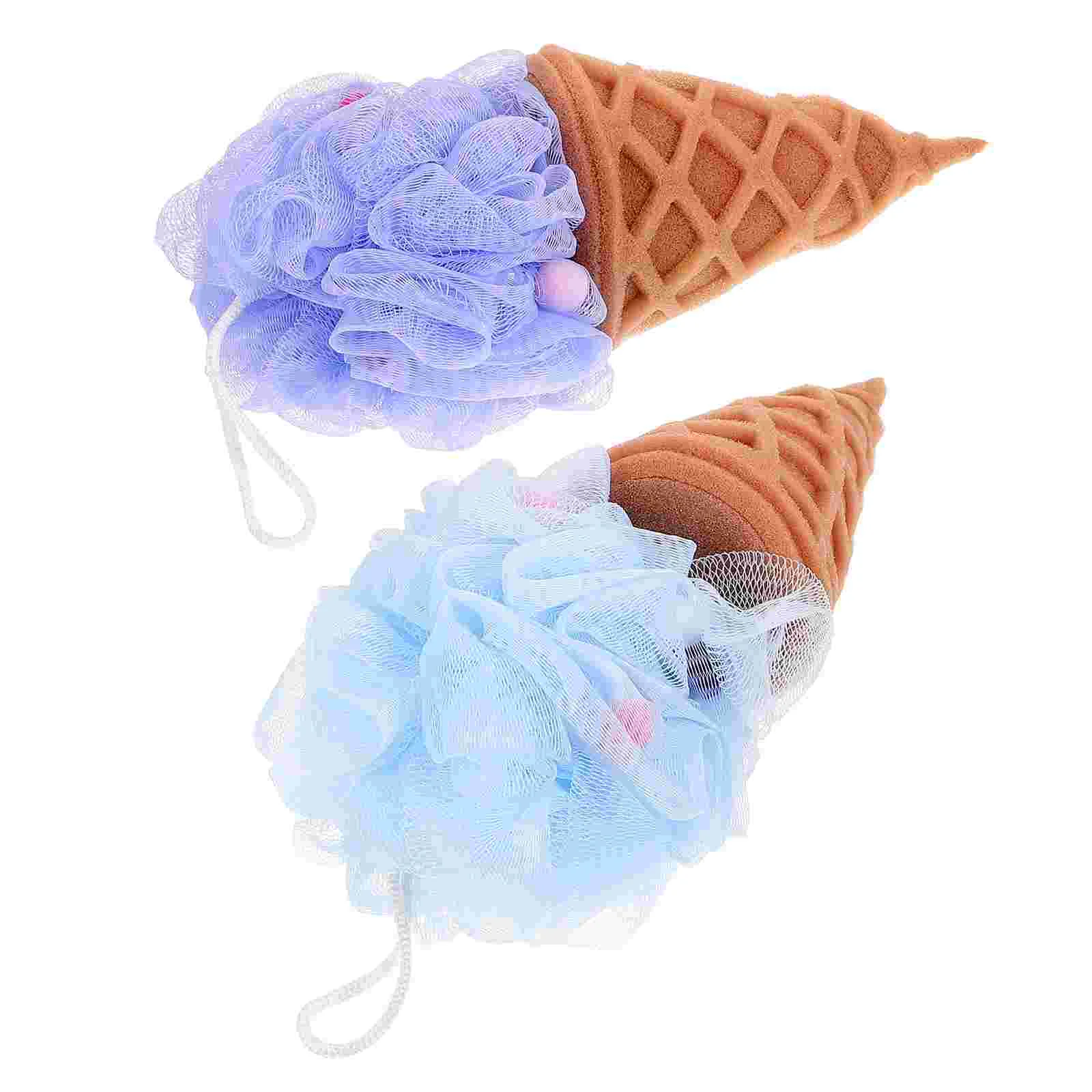 

2 Pcs Barrette Bath Sponge Shower Loofa Gel Loufa Portable Loofah Adorable Baby