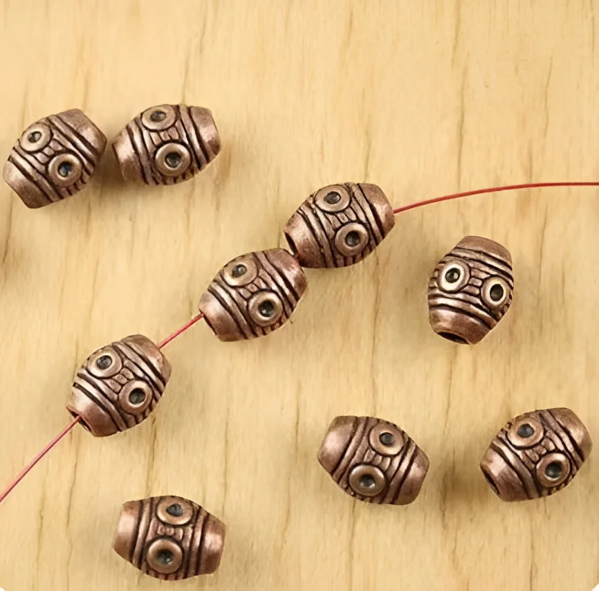 

30pcs 8.1x5.6mm hole 2mm Alloy matel antiqued copper oval spacer beads HWH2251