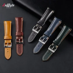 Horse Hip Hand Sewn Thread Strap 20mm 22mm Quick Release Men's Casual Replacement Watch Straps