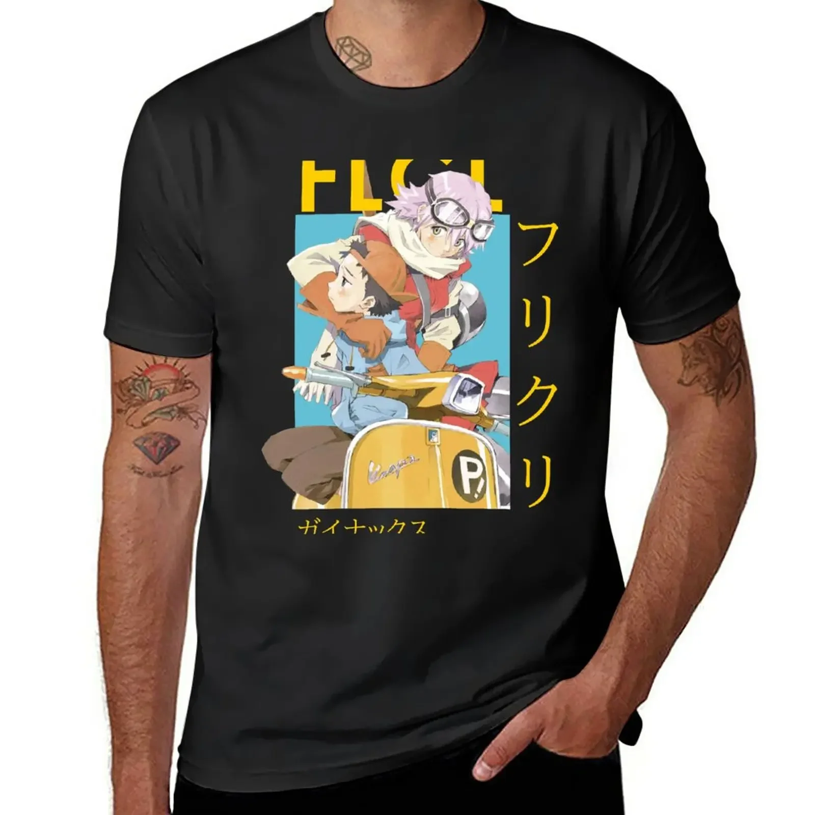 FLCL Fooly Cooly Haruko Naota Card Anime T-Shirt animal prinfor boys oversizeds sports fans t shirts men