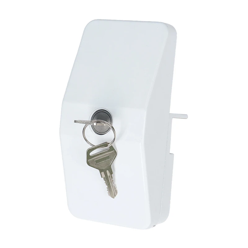 Caravan Security Door Frame Lock Sliding Lock For Motorhome Secure Locker Garage White with 2 Keys