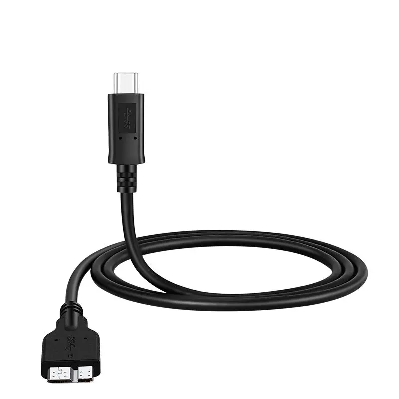 USB Type-C 3.1 To Micro B USB 3.0 Data Cable, 12 Inch MacBook Connected To Portable Hard Drive