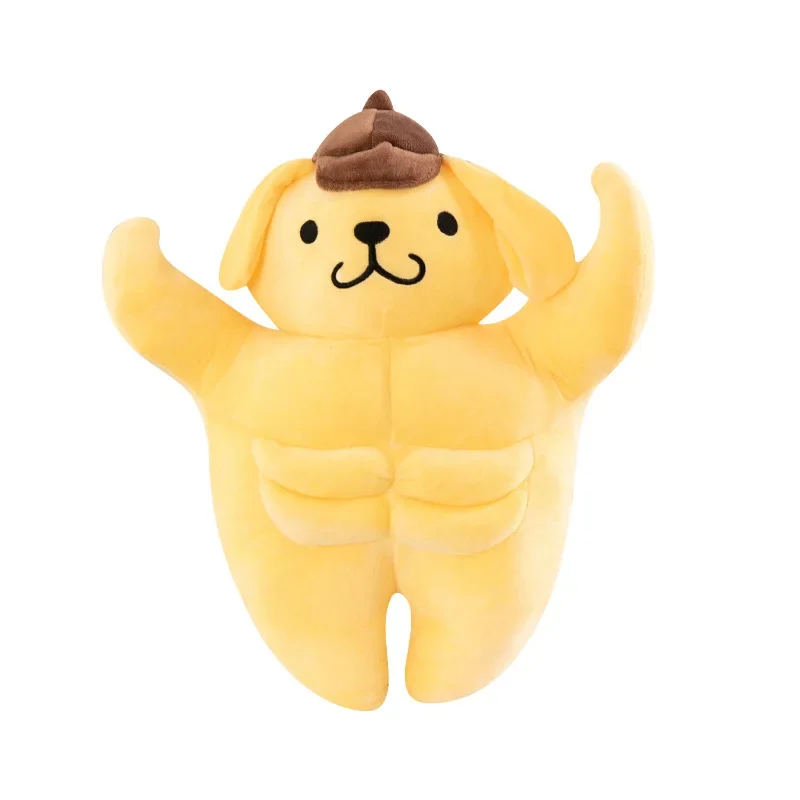 Sanrio tamanho grande 80cm pompompurin músculo brinquedos de pelúcia tamanho grande adorável travesseiro macio presente crianças pom pom purin plushie bonecas