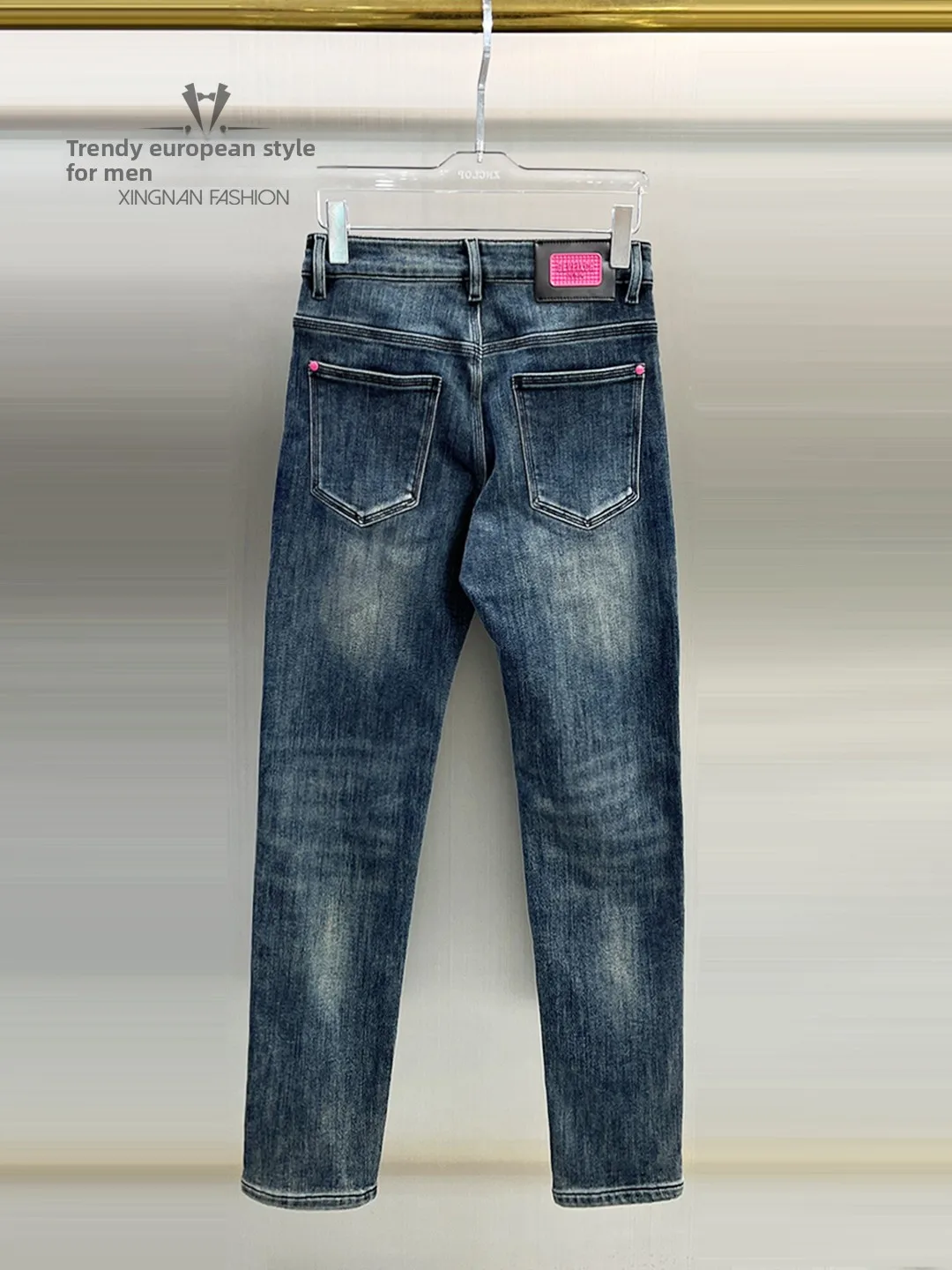 

Мужские простые джинсы с флисовой подкладкой, зауженного кроя, зимние, однотонные, удобные, универсальные, со средней посадкой, на молнии, повседневные, длинные