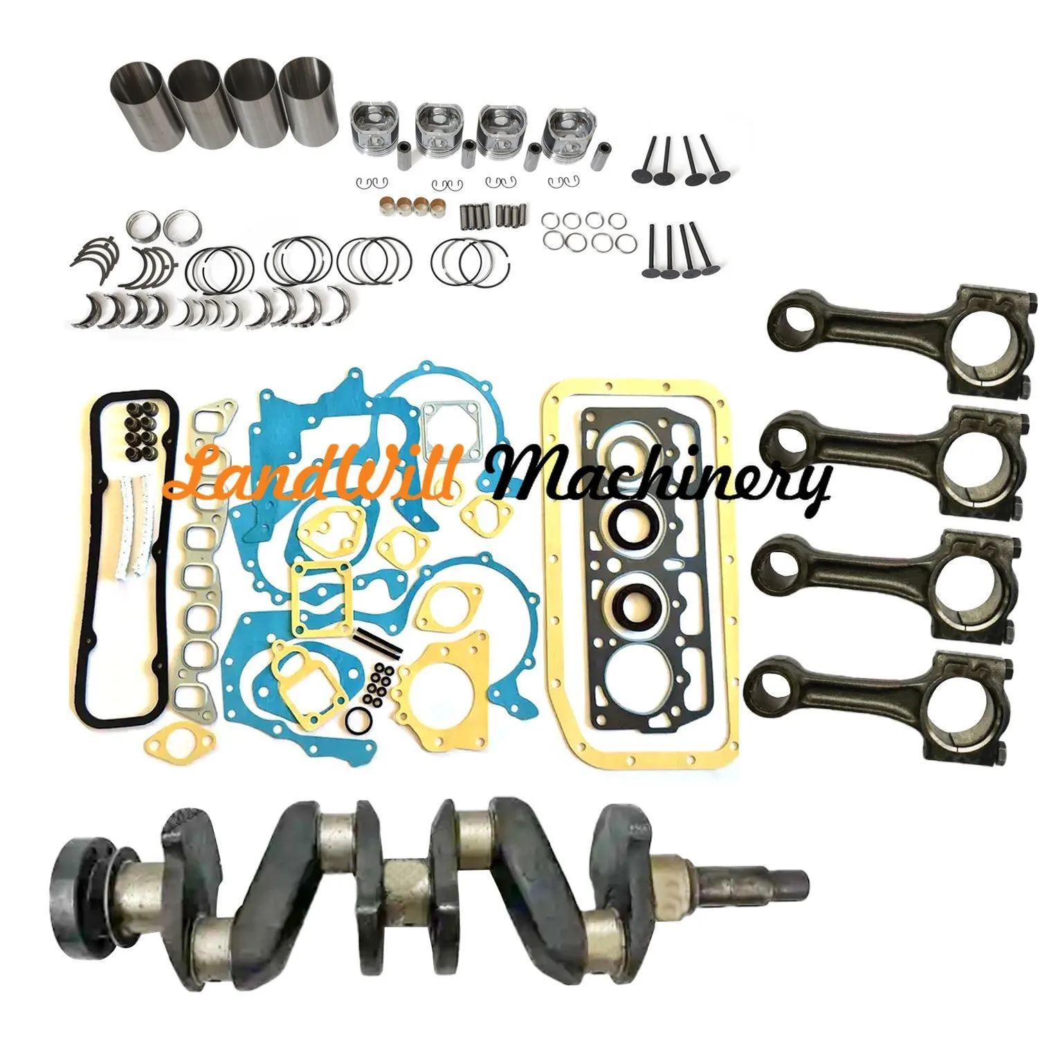 Overhaul Rebuild Kit + Connecting Rod + Crankshaft Fits For Toyota 4P Engine