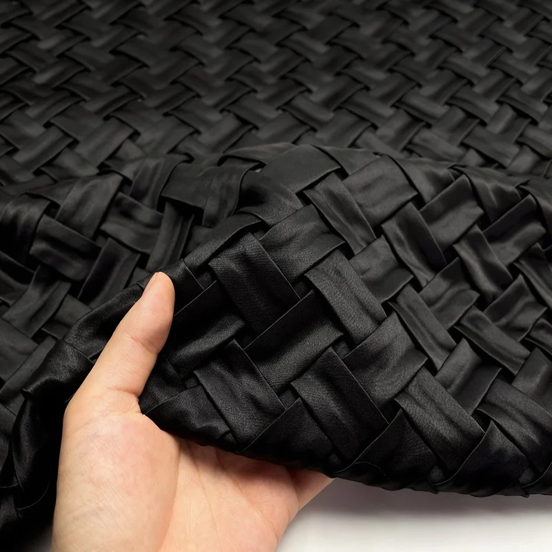 Thick Woven Satin Fabric 65x85cm Glossy Soft Wide Weave Material for Garment Bag DIY Sewing Upholstery Craft Decor