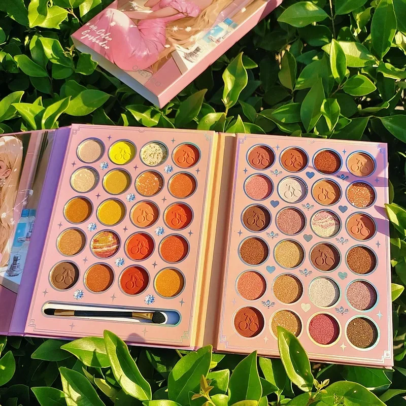 Placa de sombra de ojos de 44 colores, brillo mate, polvo brillante, paleta de maquillaje con lentejuelas, puesta en escena, maquillaje profesional para mujeres