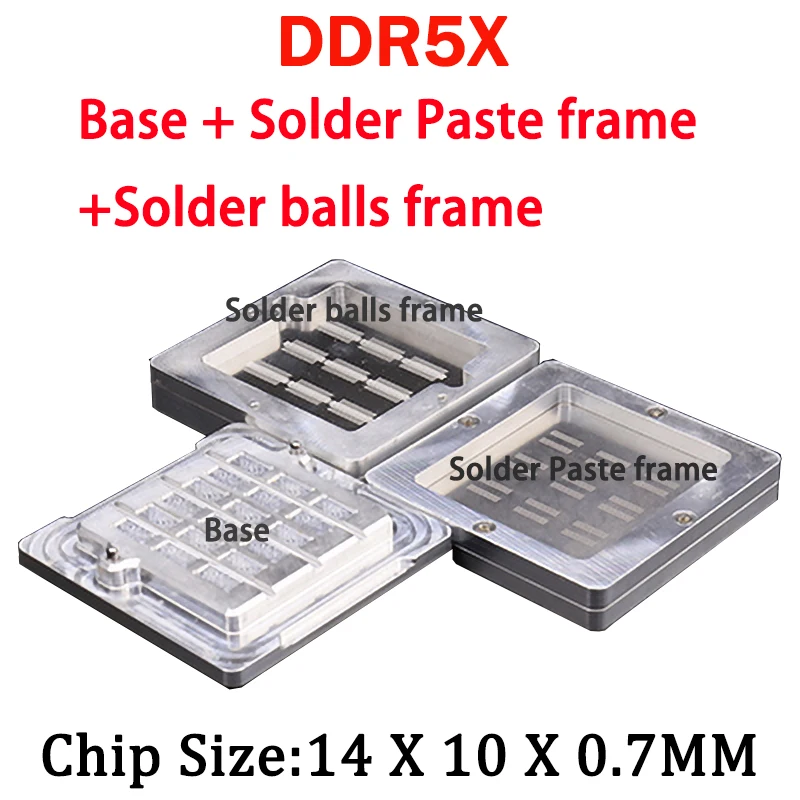 9 in 1 BGA Reballing Stencil Kits for DDR3/DDR4/DDR5/DDR5X/DDR6 Tin Planting Platform BGA template