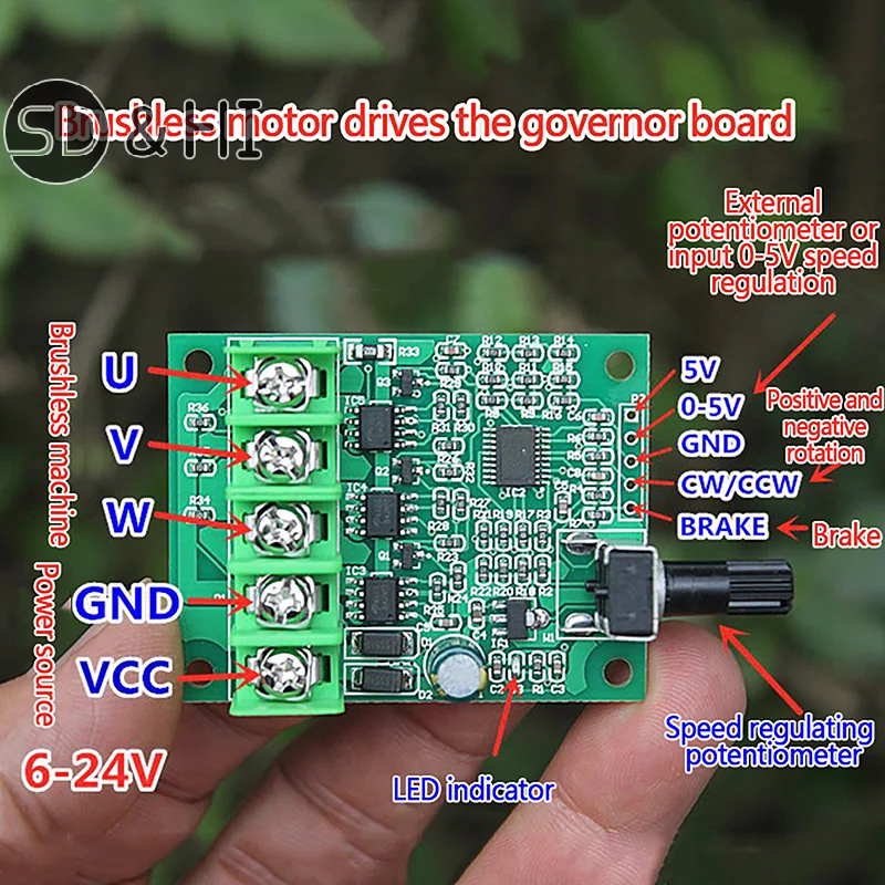 DC 6-24V Brushless Motor Drive Board Speed Control Board Motor Controller Protection Module For Hard Drive Motor