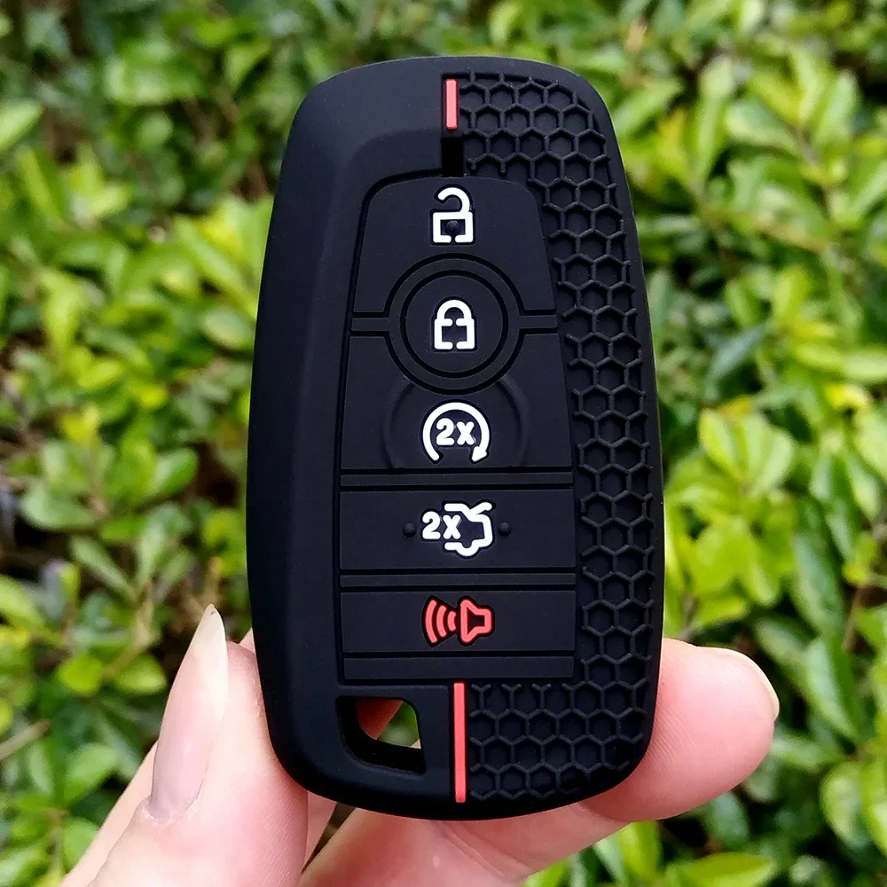 Funda de silicona suave para llave de coche, carcasa para Ford Explorer Mustang Fusion Escape F150 F250 F350 F450 F550 Ford Raptor 5 botones