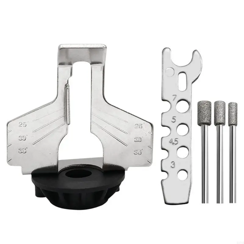 Chain Tooth Sharpening Guide Set with Metal Plate, Size References, and Routine Maintenance Support for Home Yard Care M4YD