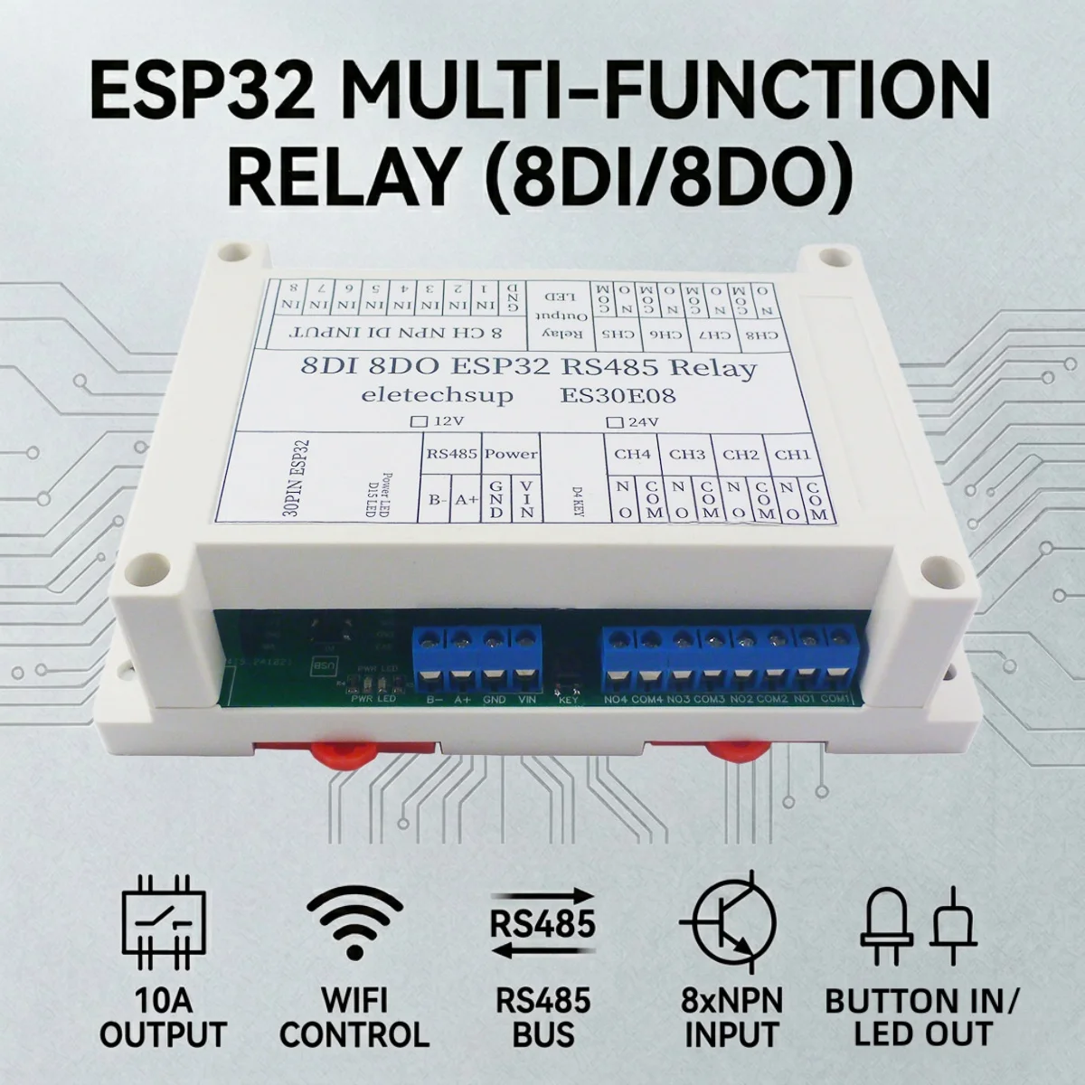 

ESP32 RS485 Wifi Programmable Relay Module For Diy Mqtt Http TCP IP IOT