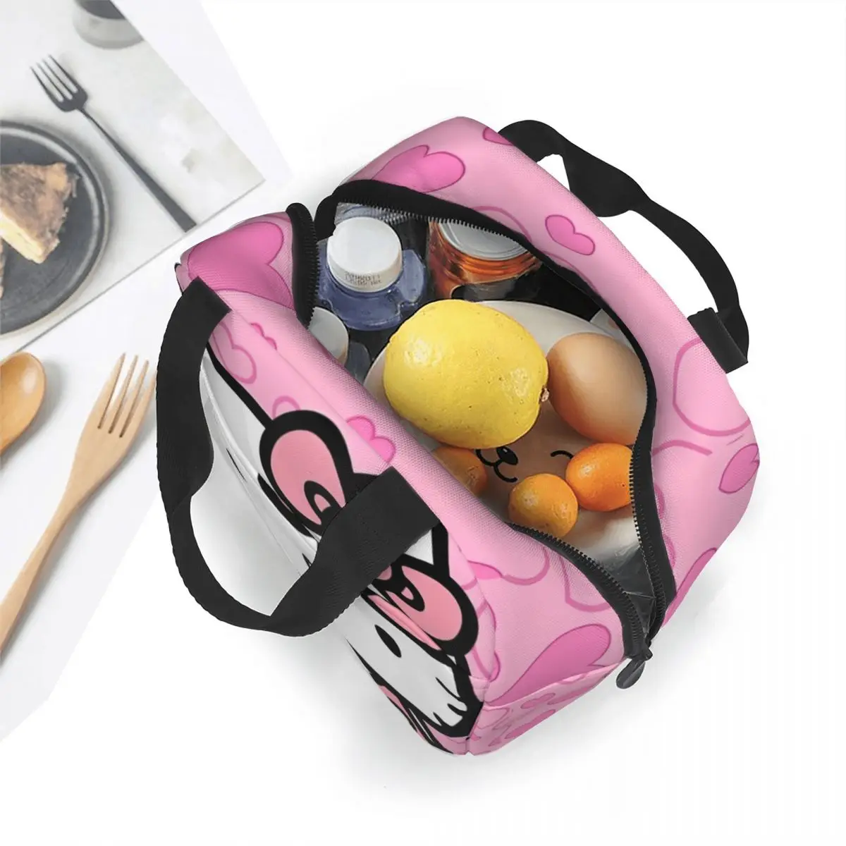 Simpatica borsa termica per il pranzo isolata Kawaii Hello Kitty Contenitore per pasti grande Tote Lunch Box per uomo donna Work Picnic