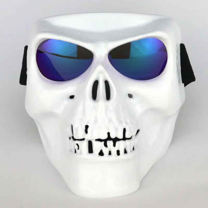 Motorbike Goggles Skull Face Mask Shield ATV Racing Dirt Bike Halloween Eyewear Unisex Motorcycle Helmet Cycling Headgear