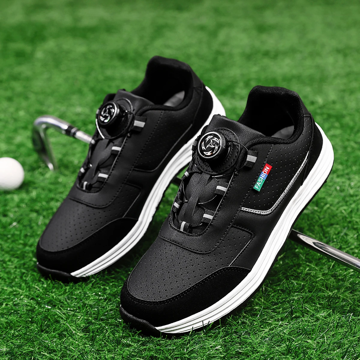 Unisex-Golfschuhe ohne Spikes, wasserdicht, rutschfeste Gummisohle, atmungsaktive, gepolsterte Sneaker für Golfplatz- und Outdoor-Training – Detail 11