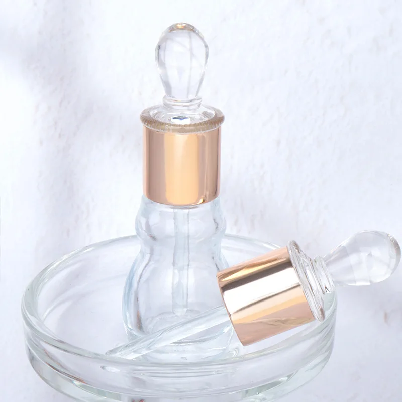 50pcs 12ML Essence Bottle Clear Bottle Perfume Individual Bottles Glass Oil Drip Stick Essential Oil Empty Bottle