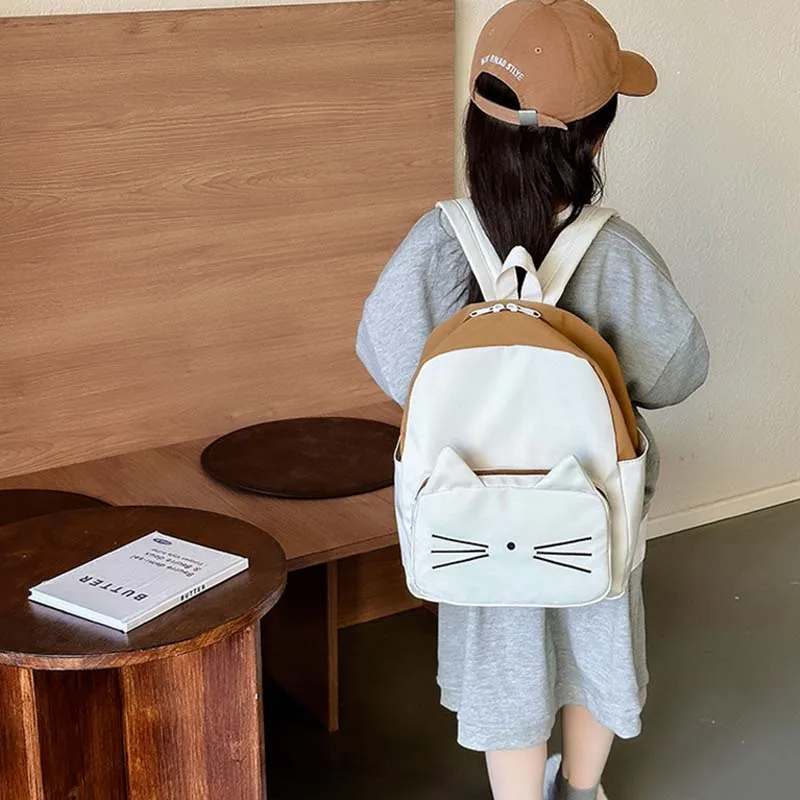 Cartoon Cat Kids Backpacks Kawaii Children\'s Handbags for Girls Boys Kindergarten Schoolbag Korean Toddler Travel Storage Bag