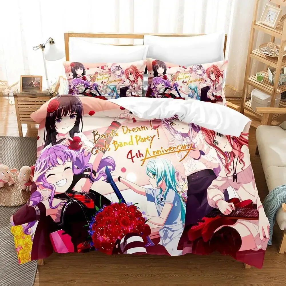 

BanG Dream! Girls Band Party! Bedding Set Single Twin Full Queen King Size Bed Set Adult Kid Bedroom Duvet cover Sets 3D Print