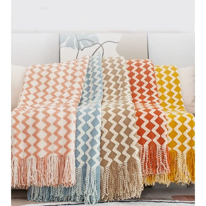 

JBTP Nordic Throw Blanket Boho Decorative Knit Textured Woven with Tassel Fringe Cozy Thermal Blanket for Couch Bed Sofa Solid
