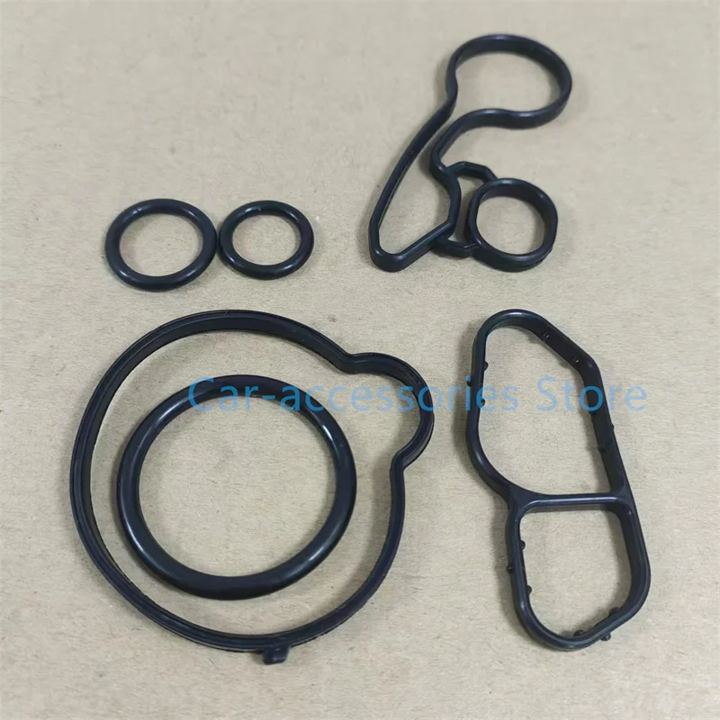 1set Car Accessories Parts 55565385 Gasket 55568539 Black Engine Oil Cooler Filter Rubber 55568536 Housing Gasket For Car