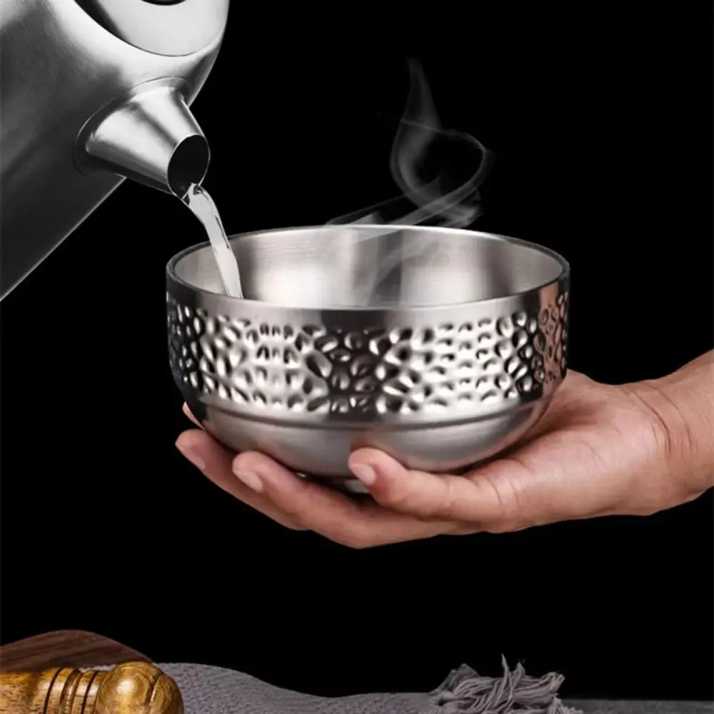 

Double Layer Ice Cream Bowl Thickened Anti Scald Children's Insulated Bowl Hammer Pattern Unbreakable Salad Soup Bowl