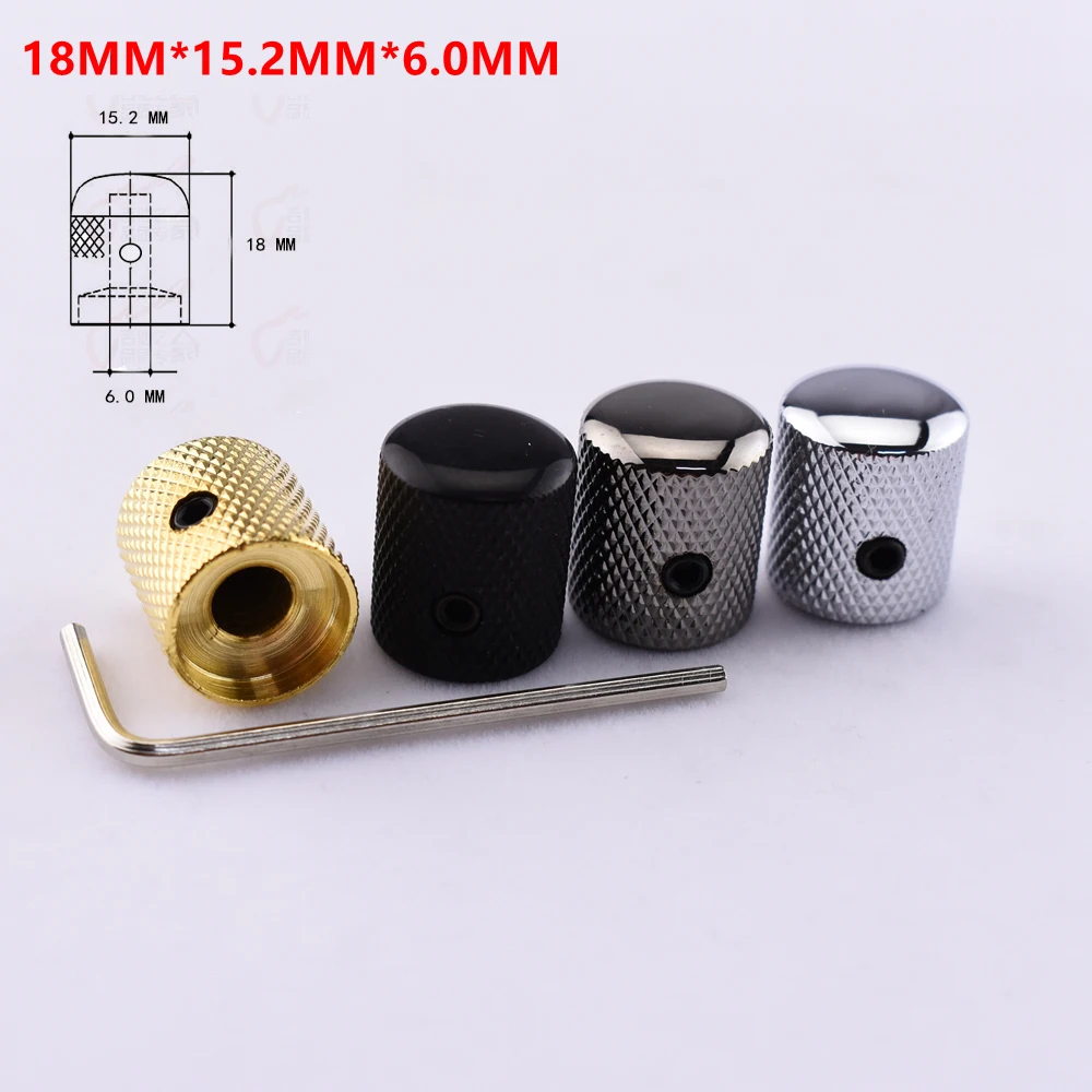 1 Piece Dome Metal Knob For Electric Guitar Bass 15MM/18MM - Made in Korea