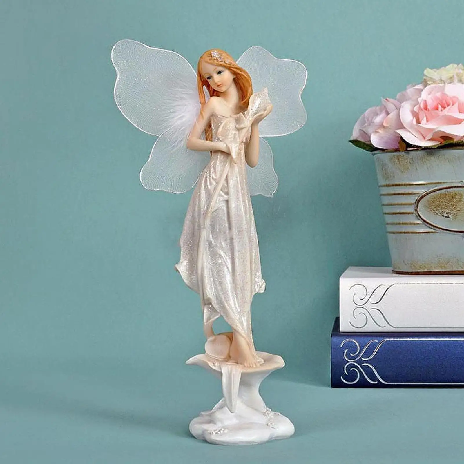 

Fairy Statue Sculpture Decorative Figurine Desktop Ornament for Entryway Office Living Room Entrance Wedding Gift