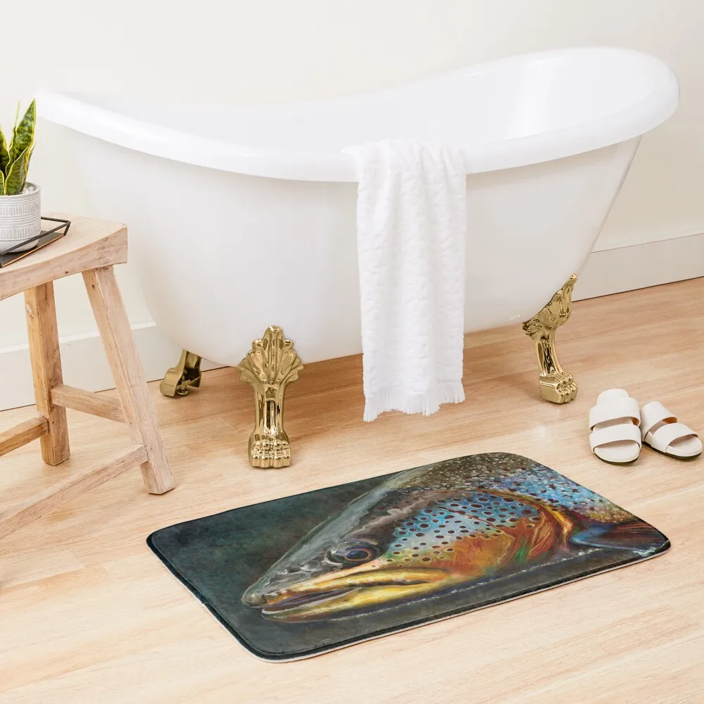 

The Night Hunter Wild Brown Trout Bath Mat Absorbent Rug Carpet For Shower Carpet Rug Kitchen Carpet Mat