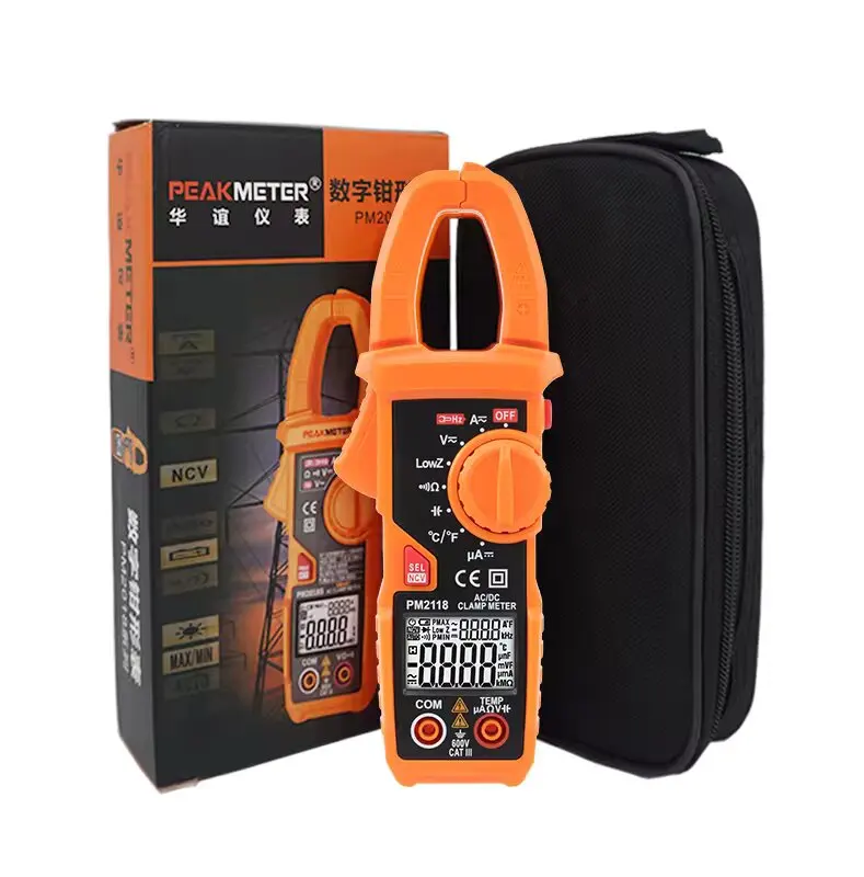 

Peakmeter PM2118/PM2118S Portable AC / DC 1000A Digital Clamp Meter Multimeter With NCV Detection High Performance