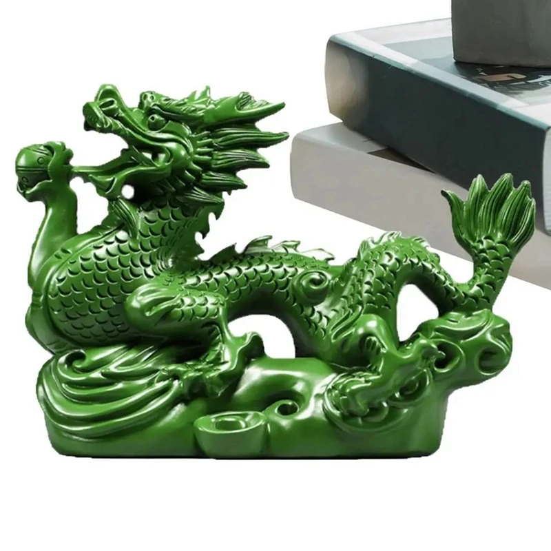 Chinese Dragon Statue 2024 Chinese Zodiac Wood Dragon Figurine Mini Wood Chinese Dragon Statue Figurine Zodiac