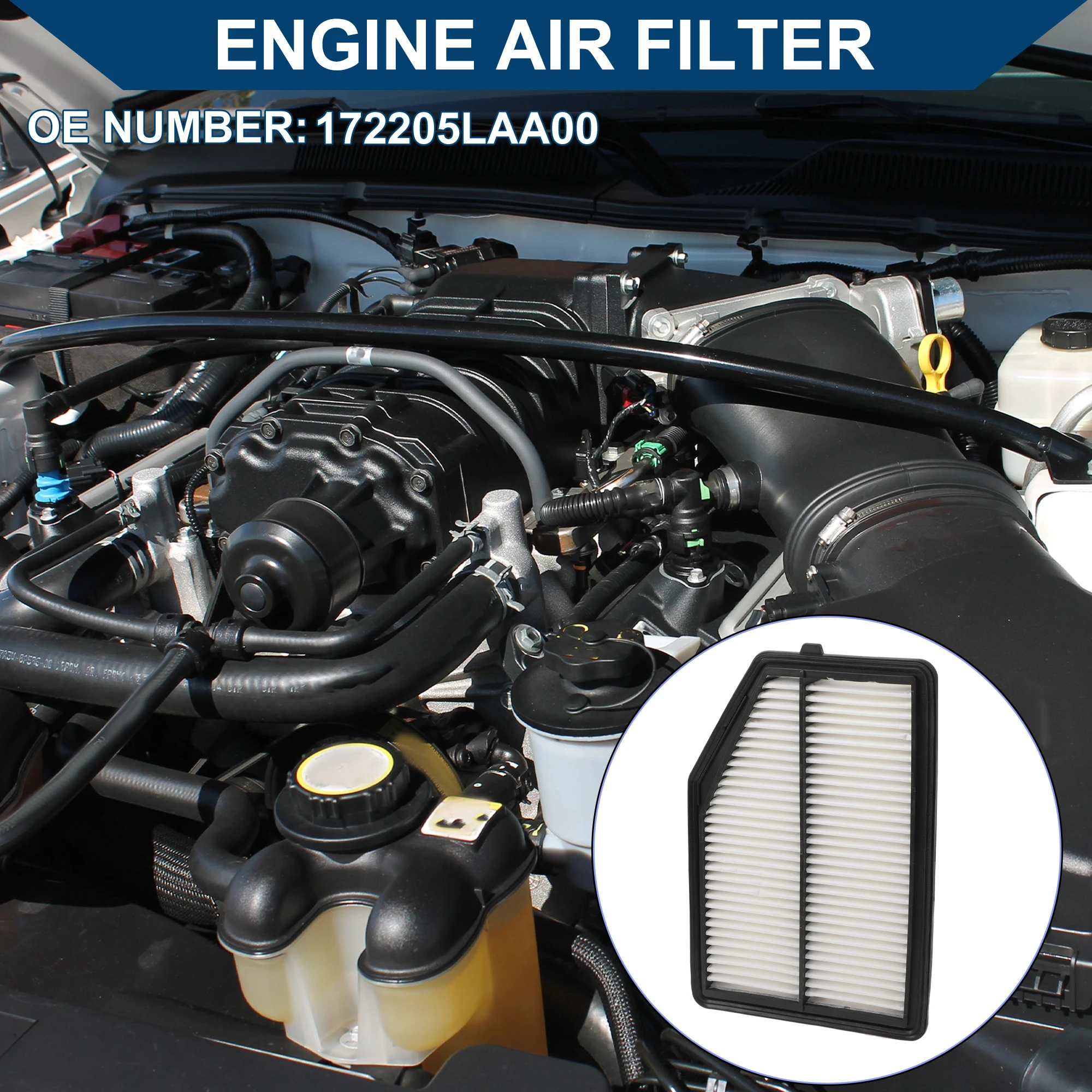 X Autohaux Car Engine Air Filter No.172205LAA00 for Honda CR-V 2.4L 15 16 Long Life Filter Element Air Cleaner 1 Pcs
