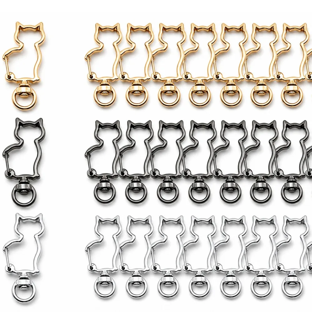 5-100Pcs Pet Dog Buckles Connector Openable Metal Sping Clasp Cat Ring Carabiner Keychain Bag DIY Jewelry Findings WHOLESALE