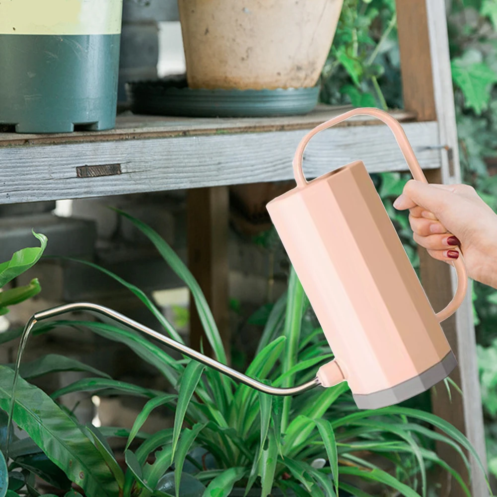 

1000ml Plant Watering Can Stainless Steel Curved Mouth Curved Mouth Watering Can Household Removable Nozzle for Bonsai Succulent