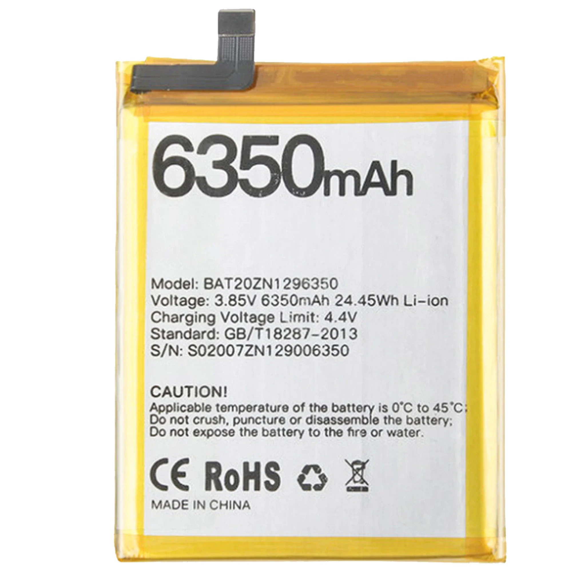 Baterai 100% 6350mAh untuk DOOGEE S96 Pro baterai 6.22 "Helio Octa Core ponsel kasar S96GT LiIon baterai