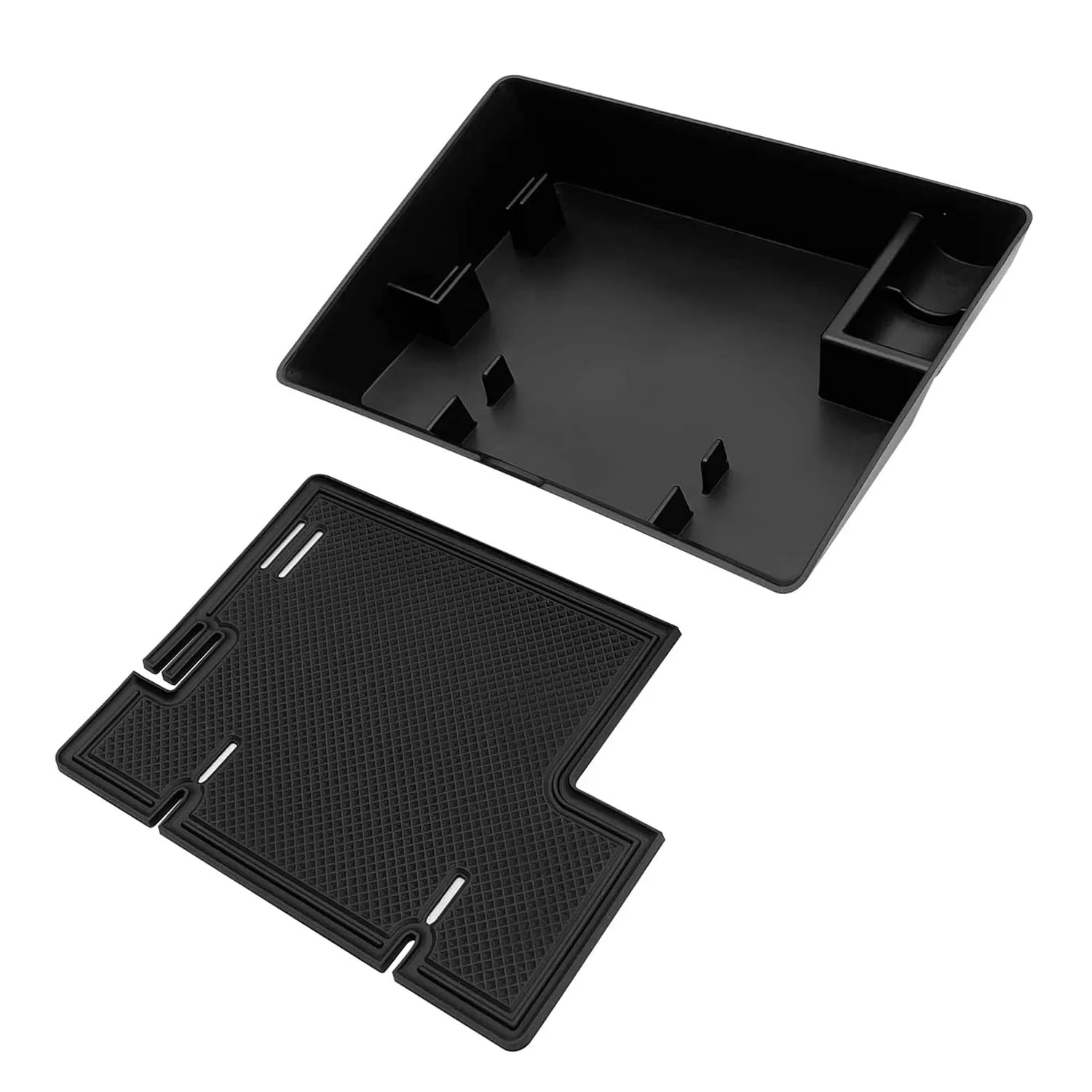 لوحة سيارة درج منظم لفورد F150 2015-2020 وحدة التحكم المركزية الأمامية داش إدراج حامل هاتف صندوق تخزين العملات المعدنية #4